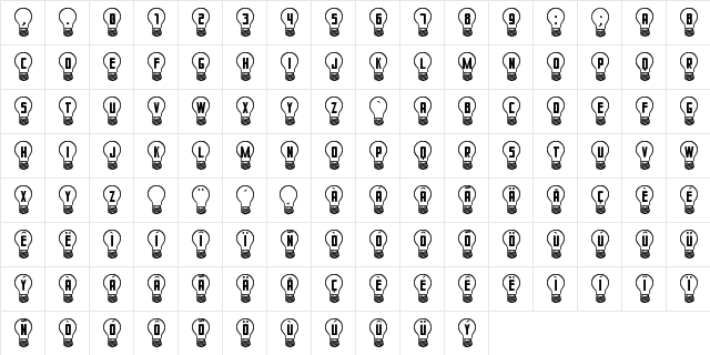 Good Idea St Regular  glyph index