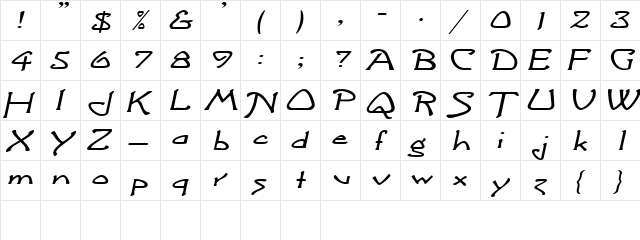 ArgonautExtended Italic  glyph index
