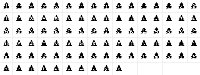 December Regular  glyph index