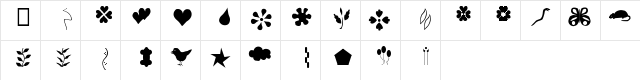 fantas second Regular  glyph index