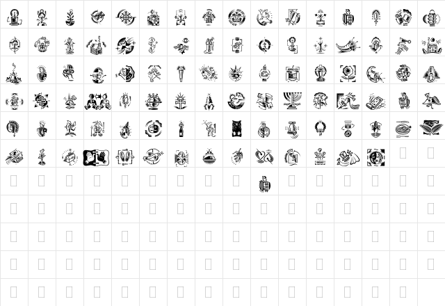 DF Celebrations Regular  glyph index
