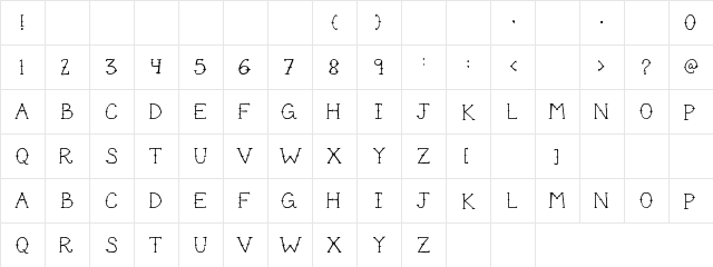 Cute Tattoo Regular  glyph index