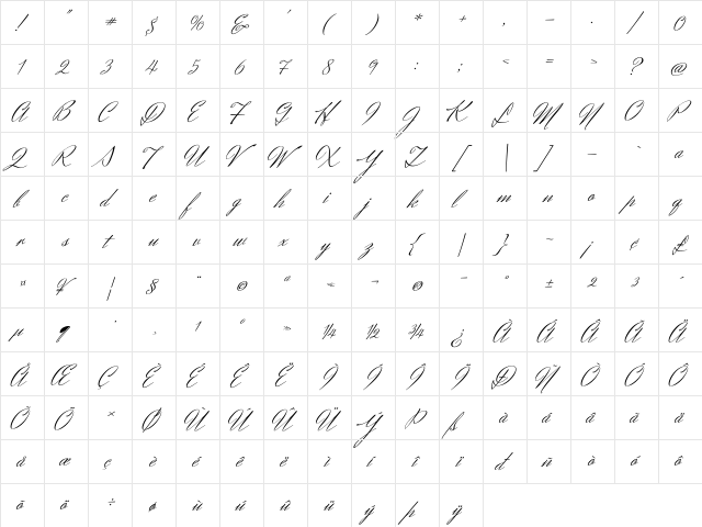 Herr Von Muellerhoff Regular  glyph index