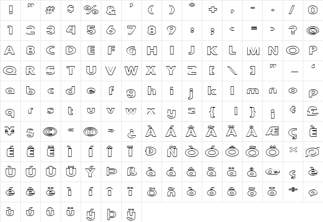 FZ BASIC 7 HOLLOW EX Normal  glyph index