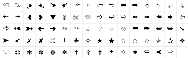 PT Doodads Normal  glyph index