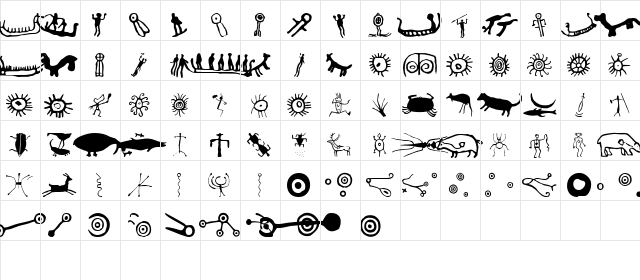 Dreamtime Regular  glyph index