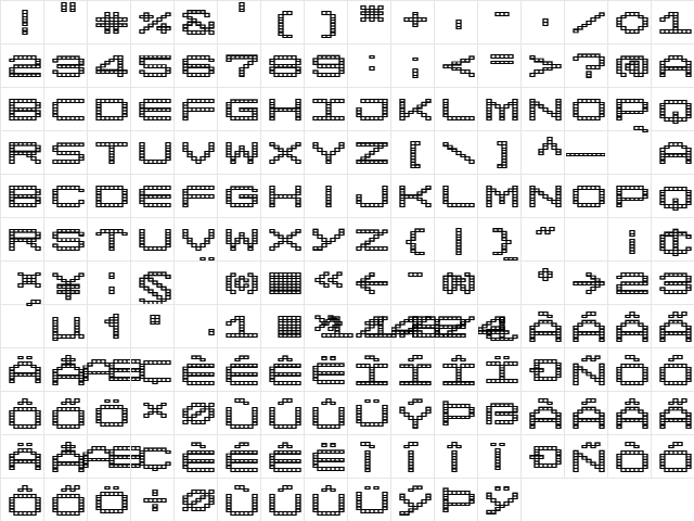 LomoWallGrid LT Std 50 Regular  glyph index