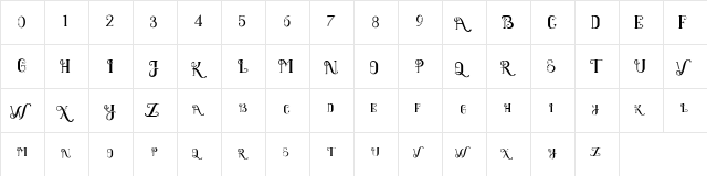 Black Clover Display Regular  glyph index