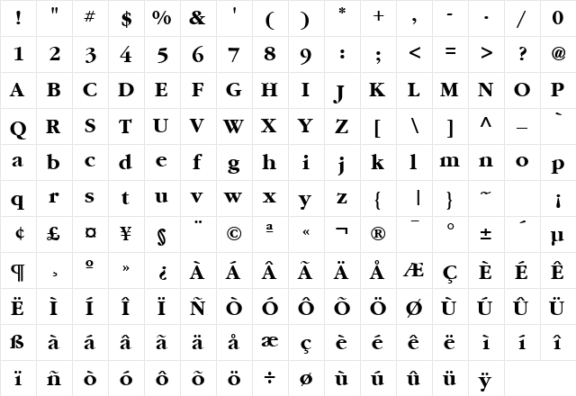 GarryMondrian6 BoldSH  glyph index