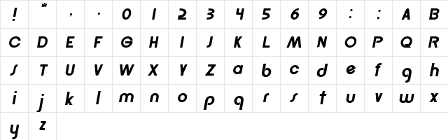 Lepus Oblique  glyph index