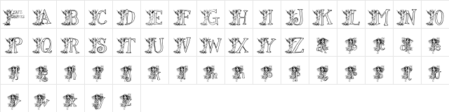 KG FAIRIES Regular  glyph index