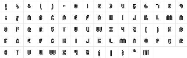 Fgroove Regular  glyph index