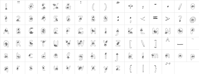 PC Aloha Regular  glyph index