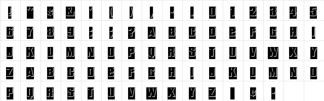 ReliefInReverse Regular  glyph index