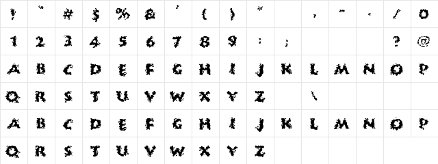Night Killer Regular  glyph index