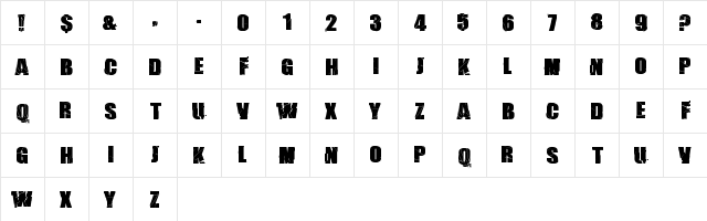 BREAK IT Regular  glyph index