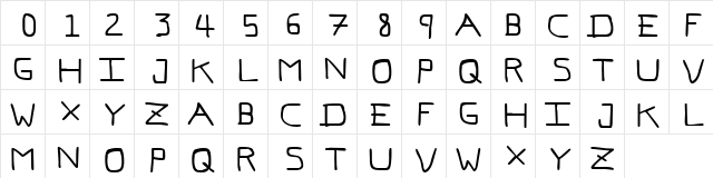 Pfvvbf7 verybadfont7  glyph index