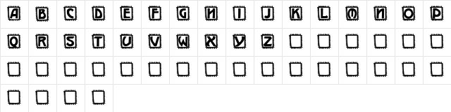 Takker Regular  glyph index