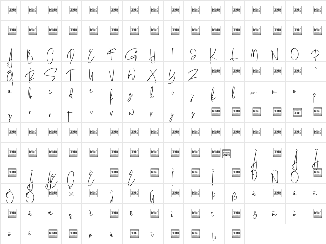 Genit Regular  glyph index