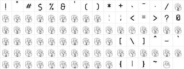KrissKringleIDPic Regular  glyph index