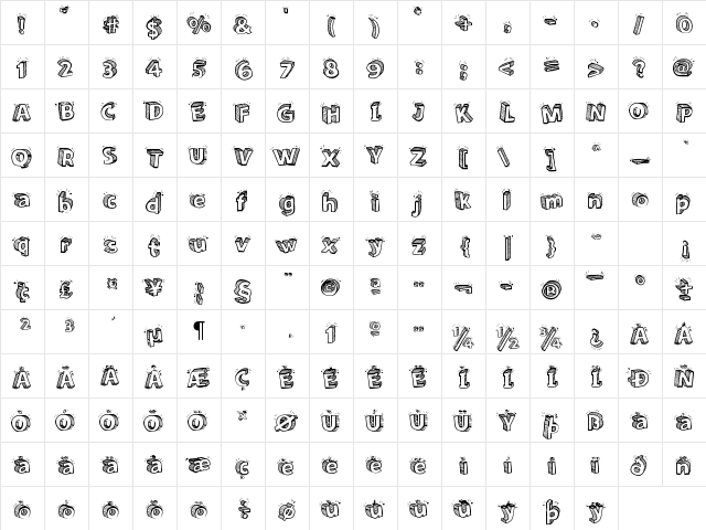 Sketch 3D Regular  glyph index