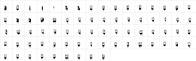 Lame, Dude! Regular  glyph index
