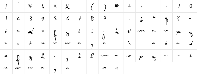 Violation Regular  glyph index