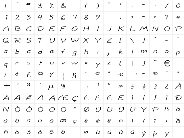 JoltExtended Normal  glyph index