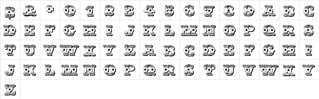 Wild West USA Regular  glyph index