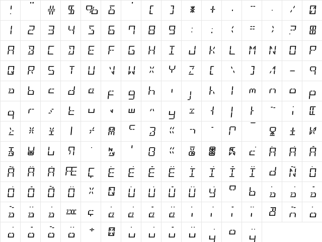 LED Sled Expanded Expanded  glyph index