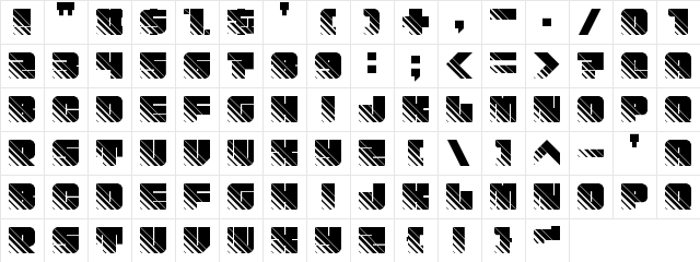 Fleshy Stripes Regular  glyph index