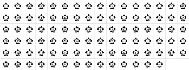LD Scouter Regular  glyph index