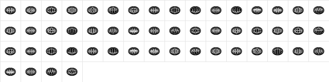 Formogram Ellipse Regular  glyph index