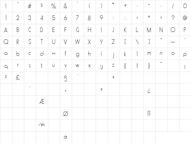 Dancing Days 3 Regular  glyph index