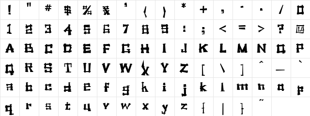 SoulManure 2 Regular  glyph index