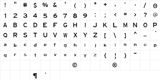 FieFount Regular  glyph index