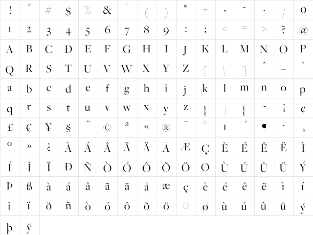 Freight Big Book  glyph index