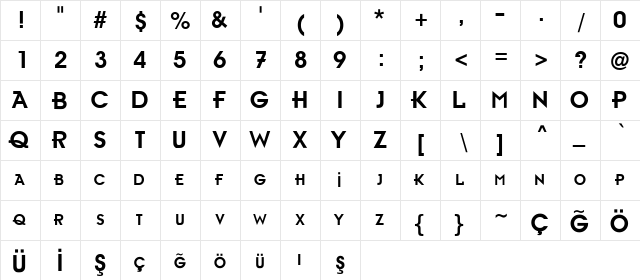 TrSah Ambient Medium  glyph index