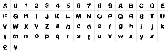 ToxicPowers Regular  glyph index