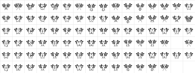 LD Racing Regular  glyph index
