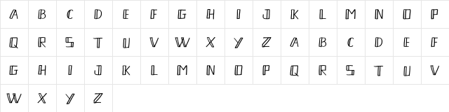 TOOPEN Regular  glyph index