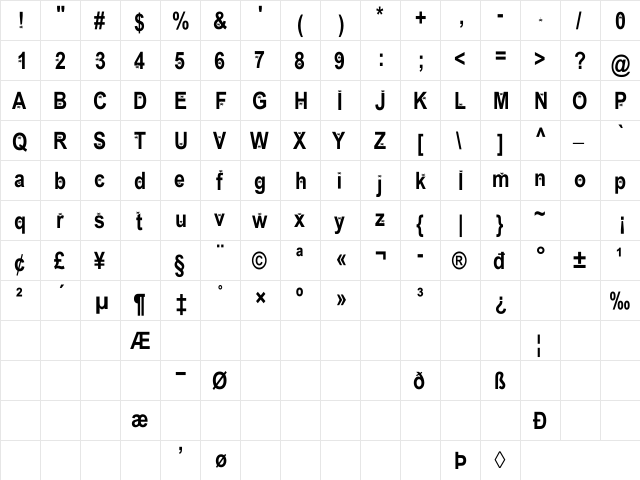 Eency Weency Spider Eency Weency Spider  glyph index