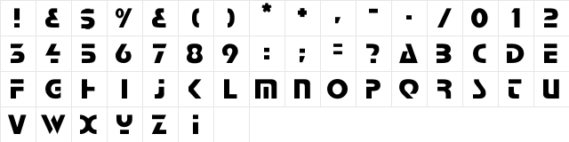 Grasmere Regular  glyph index