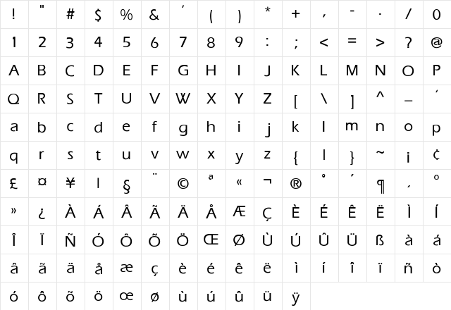 Tili-Medium-Medium Regular  glyph index