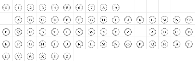 101! Compass Regular  glyph index