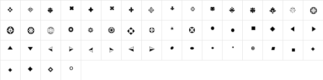 Bullets ADF Regular  glyph index