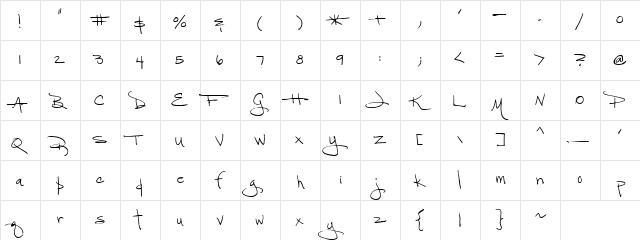 CK Jacque Medium  glyph index