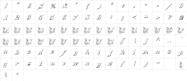 ICU Regular  glyph index