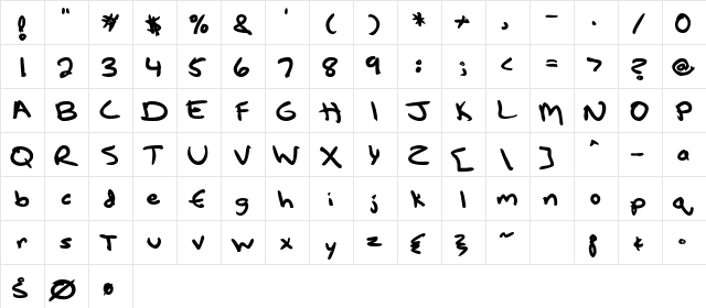 LotechScriptBlackSSK Regular  glyph index