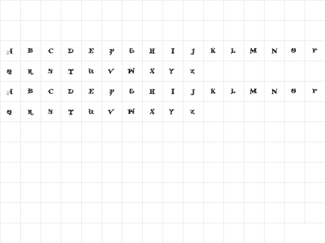 D_OLD MODERN Regular  glyph index